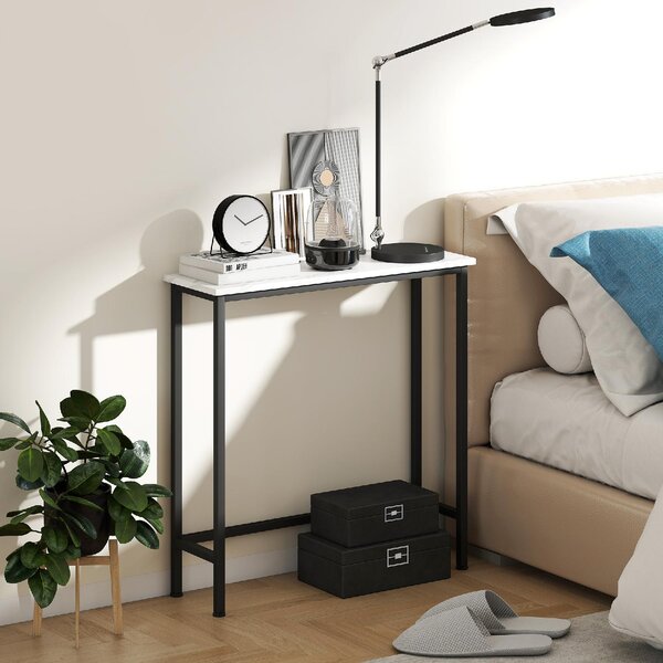 DecHome Consolle Ingresso Design Moderno in Acciaio Dimensioni 75x24x76 cm colore Bianco/Nero
