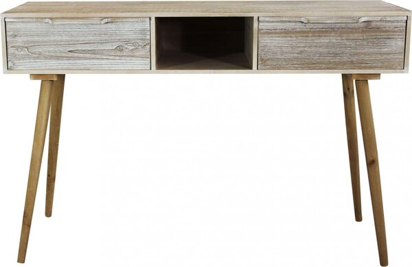 DecHome Consolle Ingresso Design Scandinavo con 2 Cassetti in Legno di Paulownia Dimensioni 120x40x80 cm colore Marrone