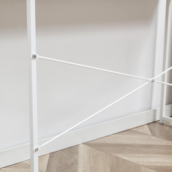 DecHome Consolle Ingresso Design Scandinavo con 2 Cassetti in Metallo Dimensioni 100x30x75 cm colore Bianco