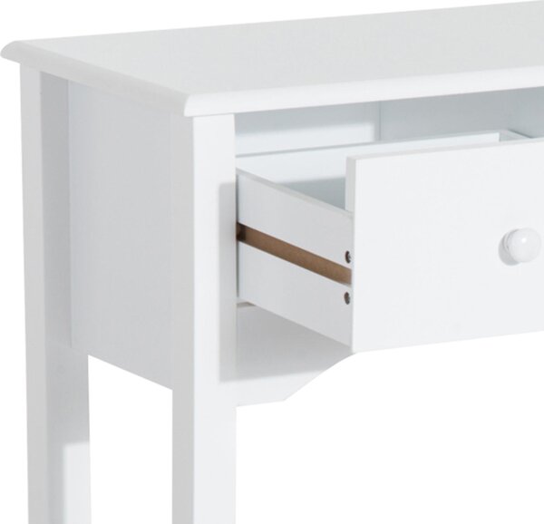 DecHome Consolle Ingresso Stile Shabby Chic con 3 Cassetti Dimensioni 100x32x85 cm colore Bianco