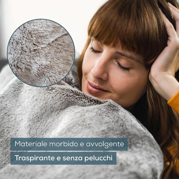 Beurer Coperta Elettrica con Dispositivo di Termoregolazione Elettronico, 6 livelli di temperatura e spegnimento automatico colore Nordic Taupe - H