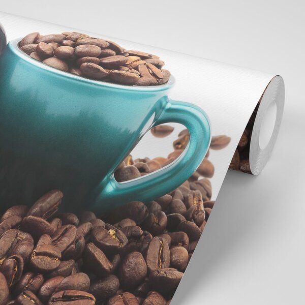 Carta da parati – Tazza con chicchi di caffè