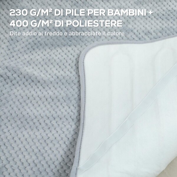 DecHome Coperta Elettrica 160x140 cm con 5 Livelli di Calore e 2 Telecomandi in Pile e Poliestere colore Grigio - W714GY