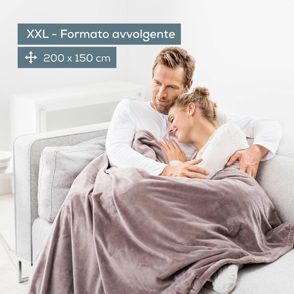 Beurer Coperta elettrica con spegnimento automatico e 6 impostazioni di temperatura colore tortora - HD150XXLC