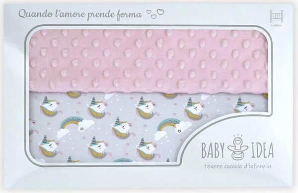 Baby Idea Coperta Lettino Unicorno colore Rosa - PLUR