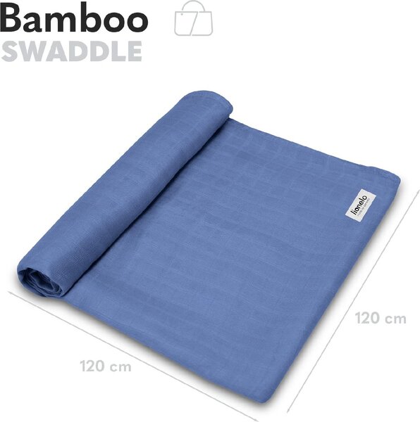 Lionelo Copertina Neonato in Cotone 120x120 cm colore Blue - Bamboo Swaddle