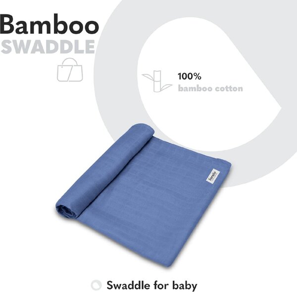 Lionelo Copertina Neonato in Cotone 120x120 cm colore Blue - Bamboo Swaddle