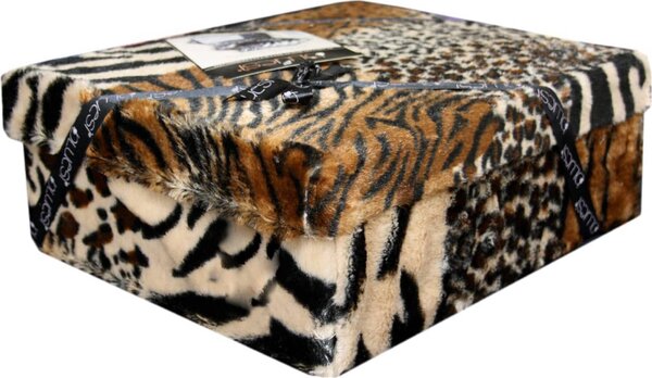 Blues Coperta pile animalier Letto Singolo stampa maculata confezionato in scatola rivestita - WN0809J-2