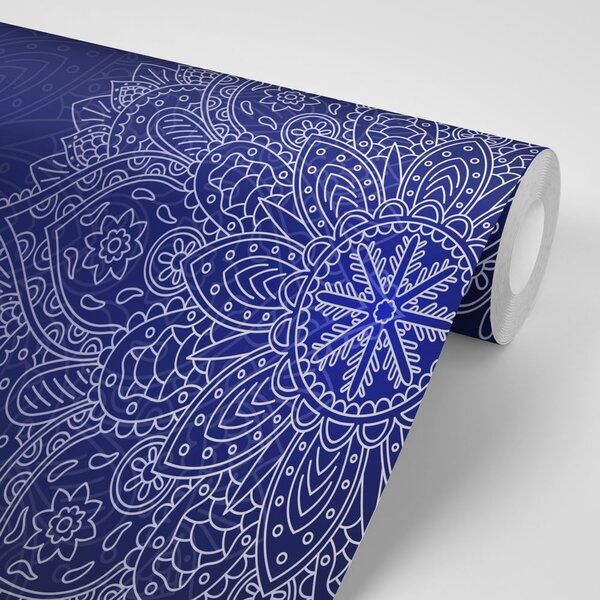 Carta da parati – Mandala blu scuro