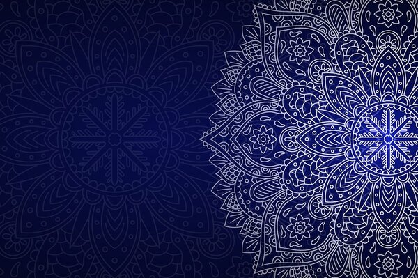 Carta da parati – Mandala blu scuro