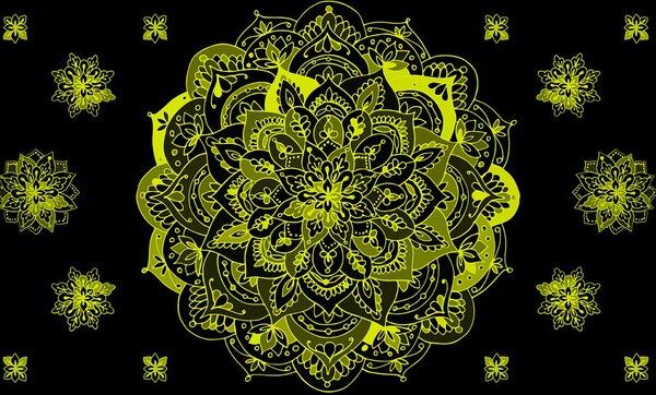 Carta da parati – Mandala giallo