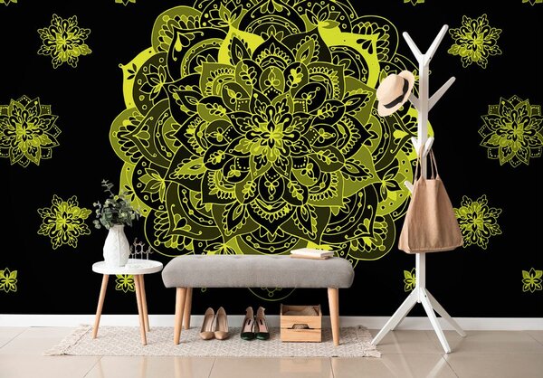 Carta da parati – Mandala giallo