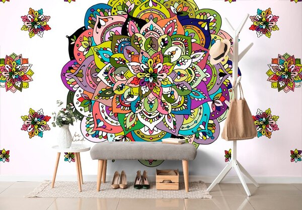 Carta da parati – Mandala multicolore