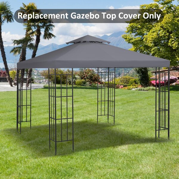 VivaGarden Copertura Gazebo 3x3 mt a 2 Livelli e Resistente ai Raggi UV colore Grigio Scuro
