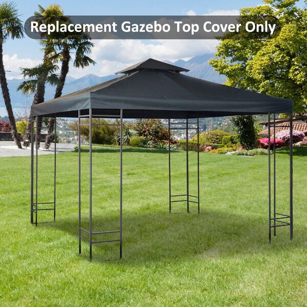 VivaGarden Copertura Gazebo 3x3 mt a 2 Livelli e Resistente ai Raggi UV colore Grigio Antracite