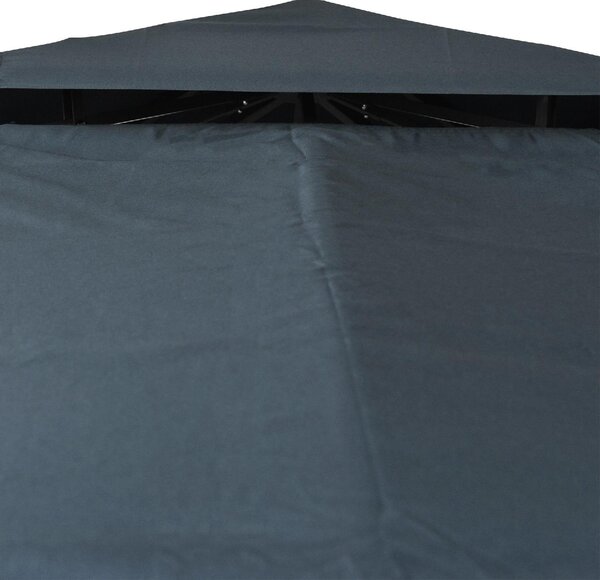 VivaGarden Copertura Gazebo 3x3 mt a 2 Livelli e Resistente ai Raggi UV colore Grigio Antracite