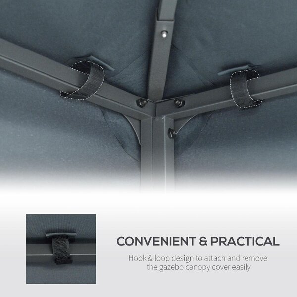 VivaGarden Copertura Gazebo 3x3 mt a 2 Livelli e Resistente ai Raggi UV colore Grigio Antracite