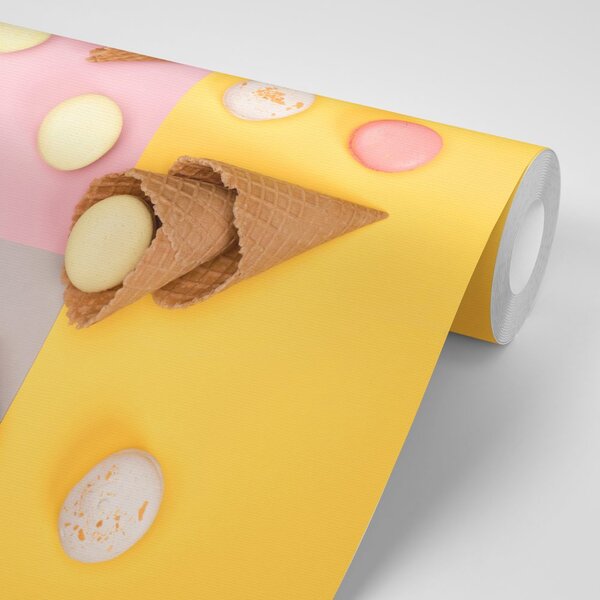 Carta da parati – Macarons nel cono