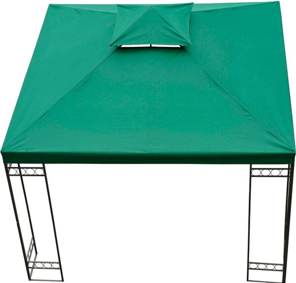 VivaGarden Copertura Gazebo 3x3 mt Top in Poliestere colore Verde Scuro