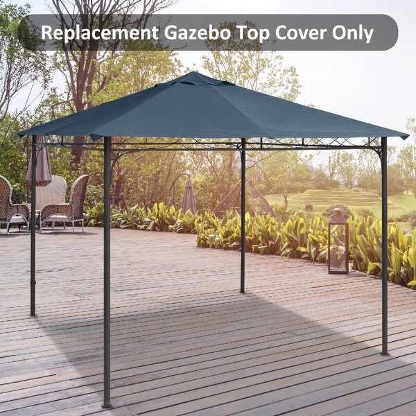 VivaGarden Copertura Gazebo 3x3 mt Top in Poliestere Impermeabile con 8 Fori di Ventilazione colore Grigio