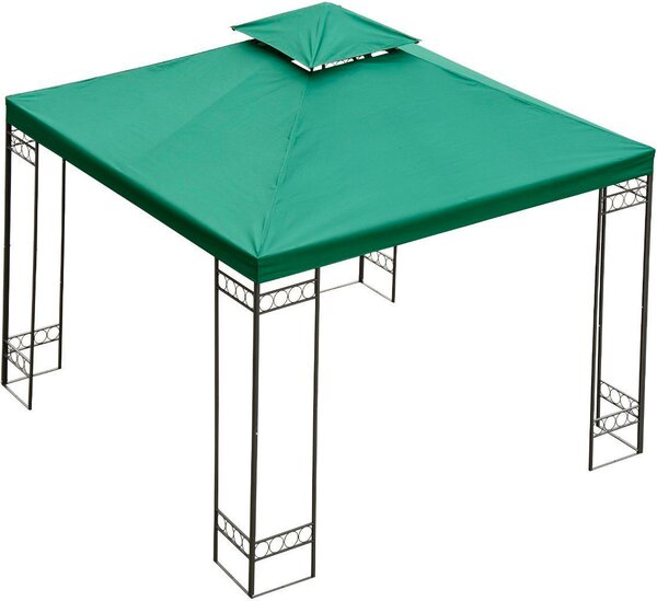 VivaGarden Copertura Gazebo 3x3 mt Top in Poliestere colore Verde Scuro