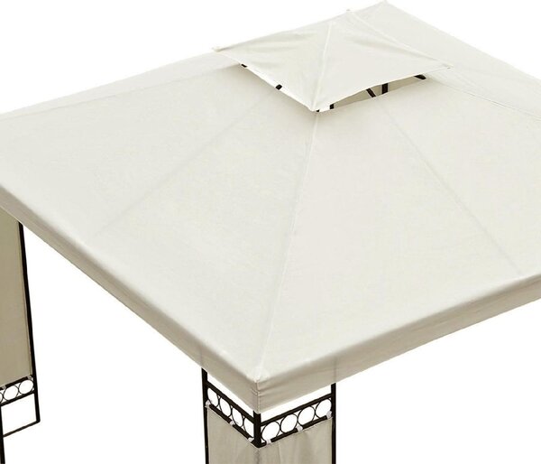 VivaGarden Copertura Gazebo 3x3 mt Top Impermeabile in Poliestere colore Crema