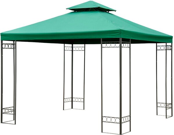 VivaGarden Copertura Gazebo 3x3 mt Top in Poliestere colore Verde Scuro