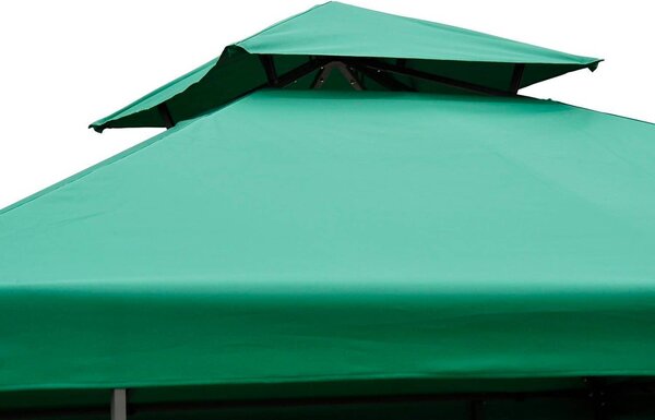 VivaGarden Copertura Gazebo 3x3 mt Top in Poliestere colore Verde Scuro