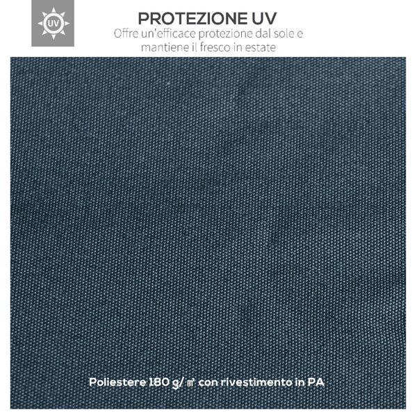 VivaGarden Copertura Gazebo 3x3 mt Top in Poliestere Impermeabile con 8 Fori di Ventilazione colore Grigio