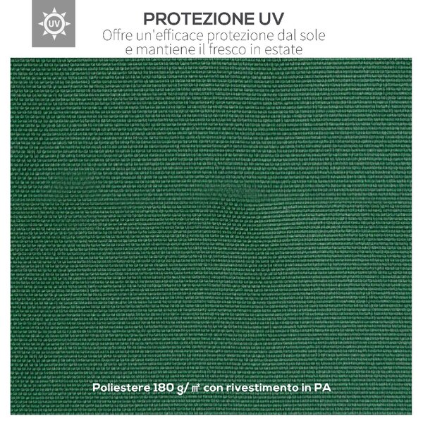 VivaGarden Copertura Gazebo 3x3 mt Top in Poliestere Impermeabile con 8 Fori di Ventilazione colore Verde