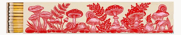 Scatola di fiammiferi di design Pink and Red Mushrooms