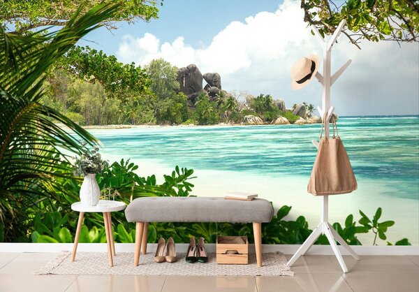Carta da parati – Splendida spiaggia sull'isola di La Digue
