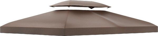 VivaGarden Copertura Gazebo 3x4 mt Top Impermeabile in Poliestere colore Crema Marrone