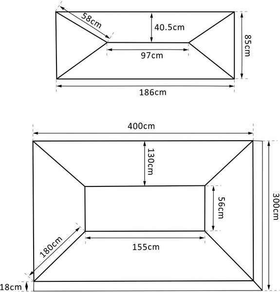 VivaGarden Copertura Gazebo 3x4 mt Top Impermeabile in Poliestere colore Crema