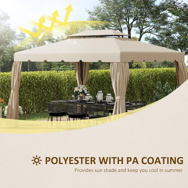 VivaGarden Copertura Gazebo 3x4 mt Top in Poliestere colore Beige