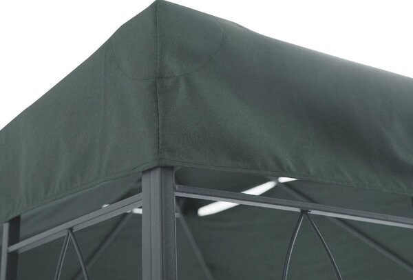 VivaGarden Copertura Gazebo 4x3 m a 2 Livelli in Poliestere con Cinghie e 10 Fori di Drenaggio colore Grigio Antracite