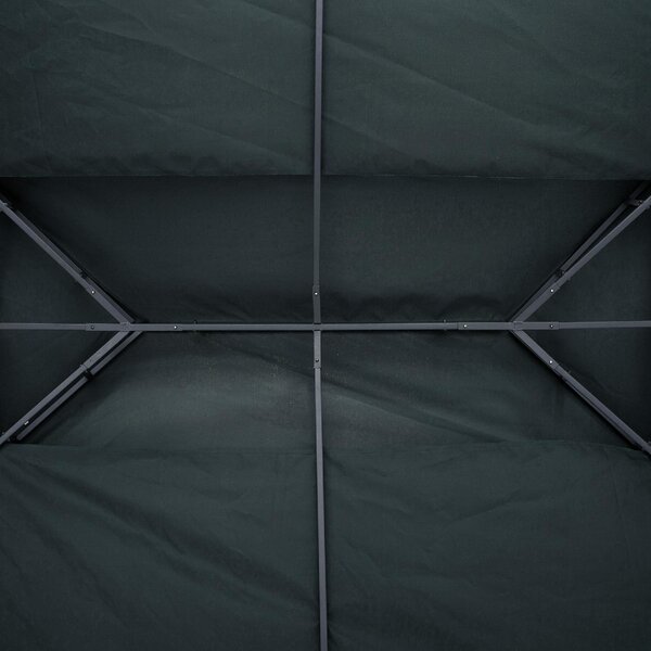 VivaGarden Copertura Gazebo 4x3 m a 2 Livelli in Poliestere con Cinghie e 10 Fori di Drenaggio colore Grigio Antracite