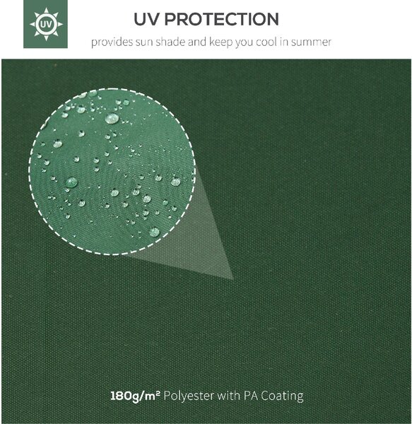 VivaGarden Copertura Gazebo 4x3 m a 2 Livelli in Poliestere con Cinghie e 10 Fori di Drenaggio colore Verde