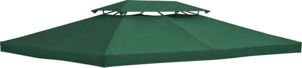 VivaGarden Copertura Gazebo 4x3 m a 2 Livelli in Poliestere con Cinghie e 10 Fori di Drenaggio colore Verde