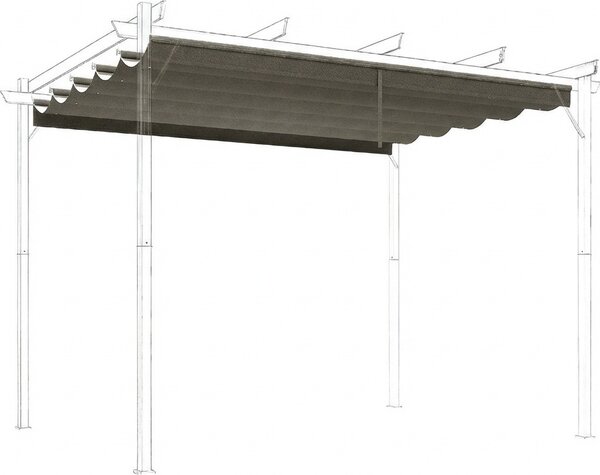 VivaGarden Copertura Pergola da Giardino 3x3 m Top con 10 Fori di Drenaggio colore Grigio Chiaro