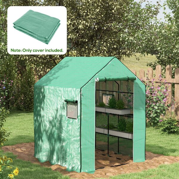 VivaGarden Copertura PE per Serra da Giardino con Porta a Cerniera e Finestre 140x143x190 cm colore Verde - A550GNAO82