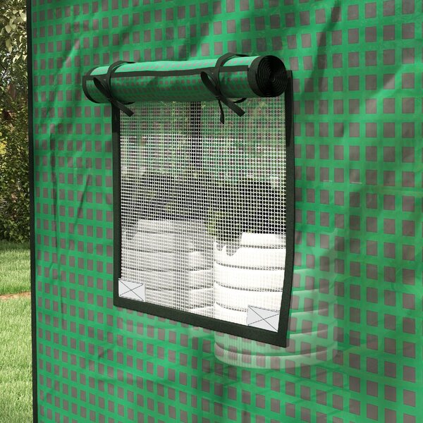VivaGarden Copertura PE per Serra da Giardino con Porta a Cerniera e Finestre 140x73x190 cm colore Verde - A560GNAO82