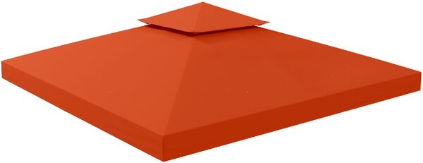 VivaGarden Copertura per Gazebo 3x3 m a 2 Livelli in Poliestere Resistente con 8 Fori di Drenaggio Rosso Ruggine