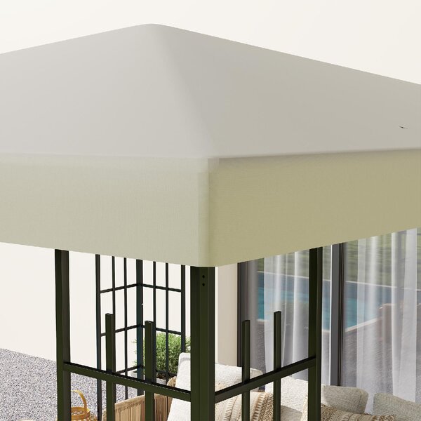 VivaGarden Copertura per Gazebo da Giardino 3x3 m in Tessuto Oxford 600D con Fori di Drenaggio colore Bianco Crema