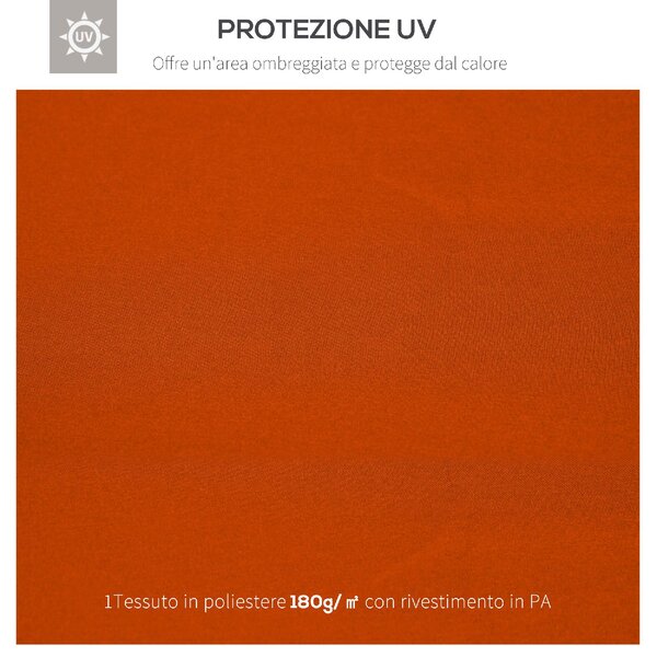 VivaGarden Copertura per Gazebo 3x3 m a 2 Livelli in Poliestere Resistente con 8 Fori di Drenaggio Rosso Ruggine