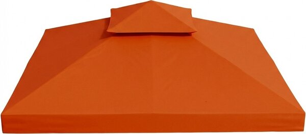 VivaGarden Copertura per Gazebo 3x3 m a 2 Livelli in Poliestere Resistente con 8 Fori di Drenaggio Rosso Ruggine