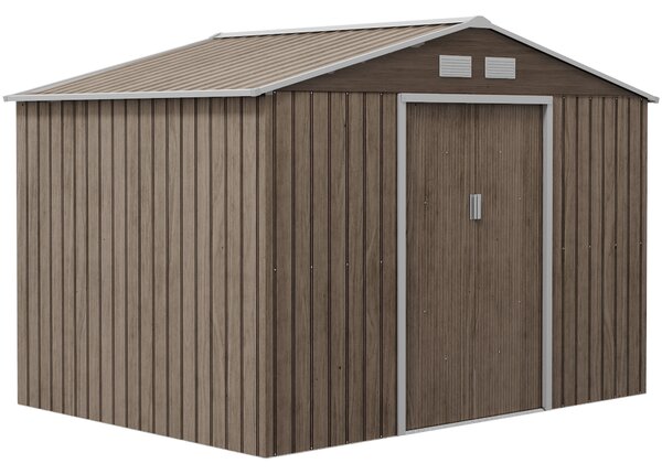 Outsunny Capanno Giardino 152x132x188cm - Casetta Attrezzi In Acciaio Zincato Grigio - Foto 8
