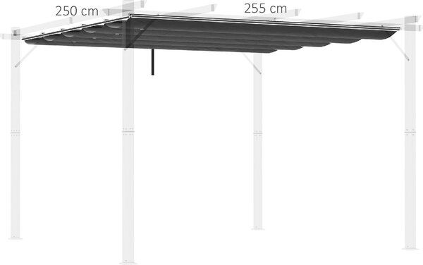 VivaGarden Copertura Pergola 3x3 mt Top in Poliestere Traspirante con 10 Fori di Drenaggio colore Grigio Scuro