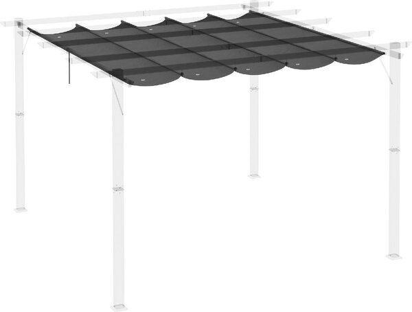 VivaGarden Copertura Pergola 3x3 mt Top in Poliestere Traspirante con 10 Fori di Drenaggio colore Grigio Scuro