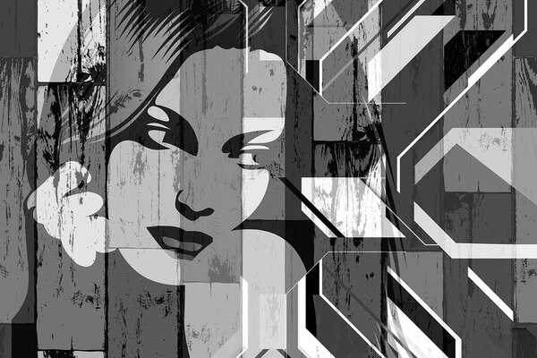 Carta da parati – Ritratto di donna in bianco e nero